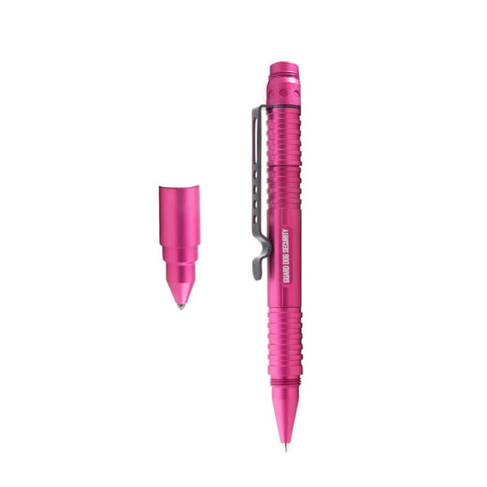 Pink Tactical Pen with Tungsten Steel Pressure Tip and 30 Lumen Tactical Flashlight