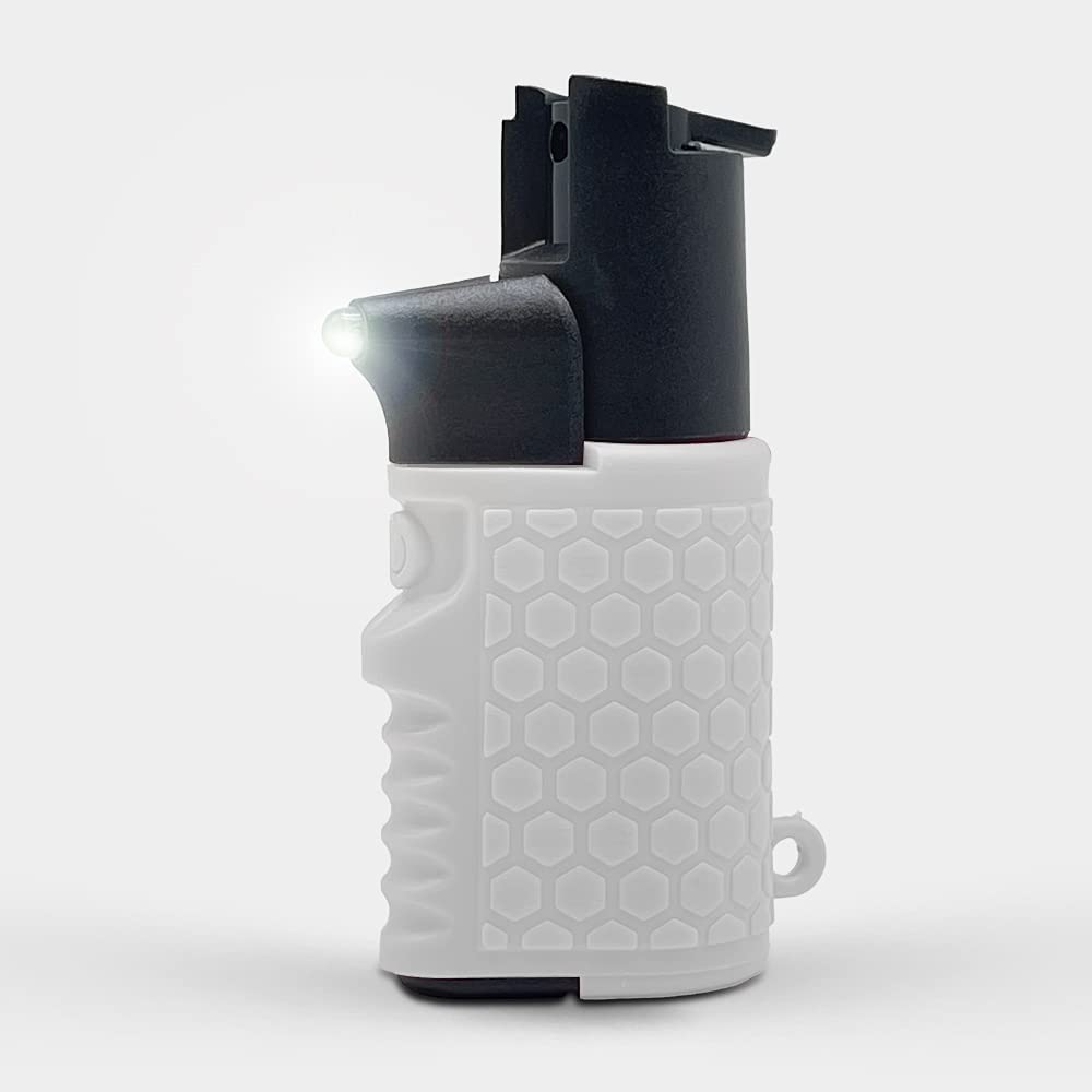 Light EM Up - Self Defense Combo with Red Pepper Spray & Flashlight - White - TOPHATTER'S ARMORY DEALS