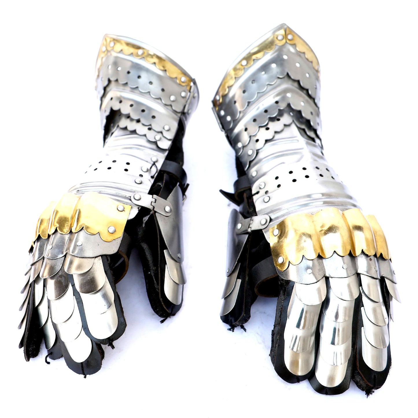 Fantasy Gothic Articulated Medieval Gauntlets Gloves 18G Steel