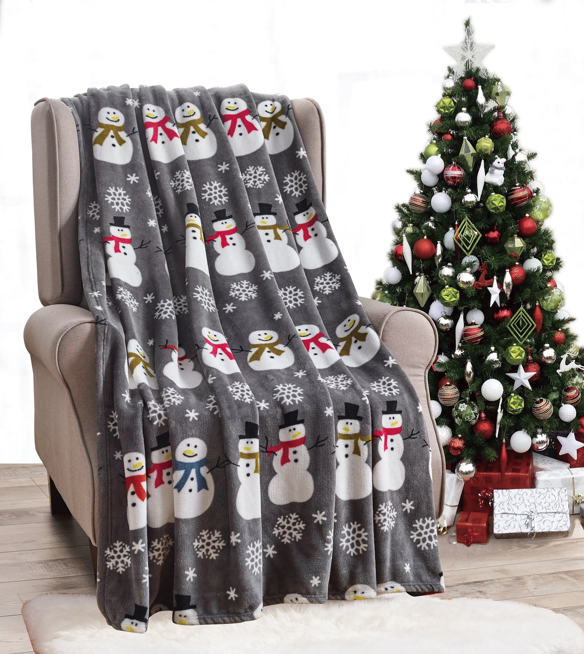 Christmas Blanket Cozy Festive Holiday Throw Blanket 50" x 60"