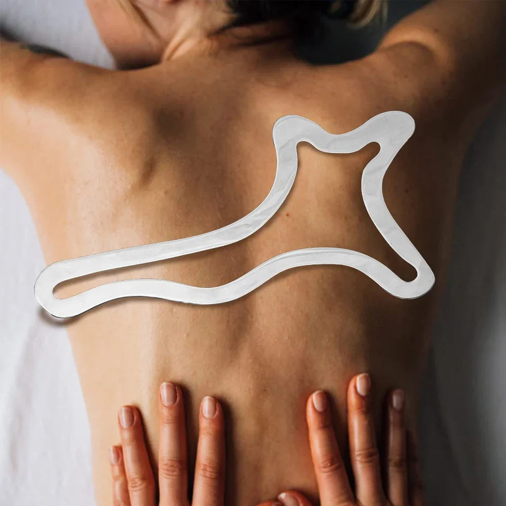 Stainless Steel Gua Sha Scraping Massage Tool Muscle Scraper Silver