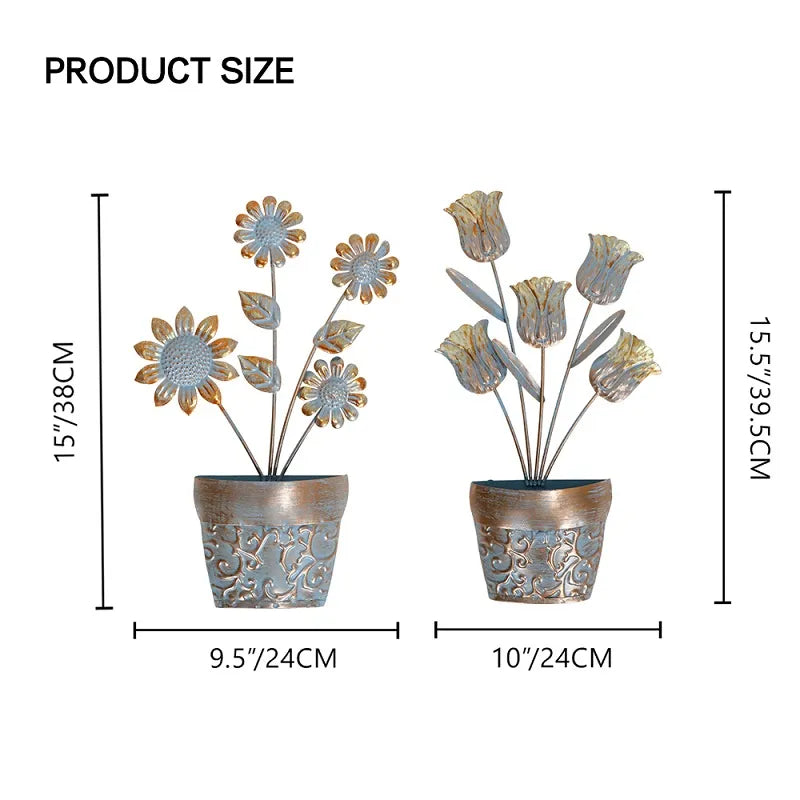 LIFFY Handcrafted Metal Flower Wall Art: Elegance for Your Home