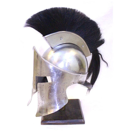 Greek Spartan  Full Size Helmet Black Plume