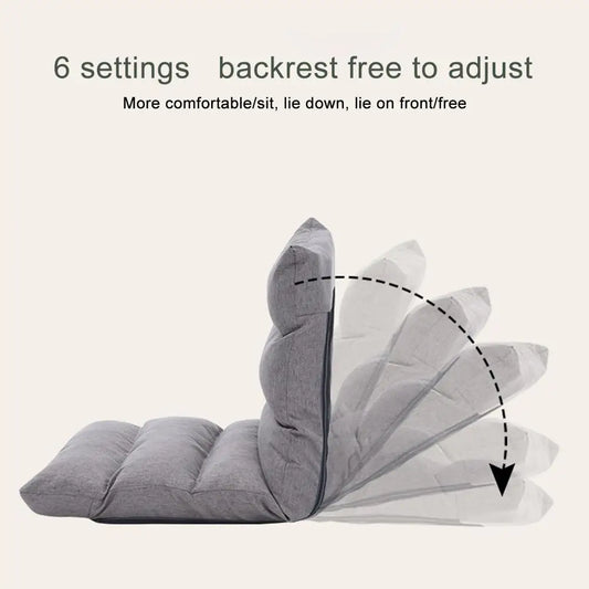Adjustable Floor Gaming Sofa Chair - Padded Lounger with Back Support