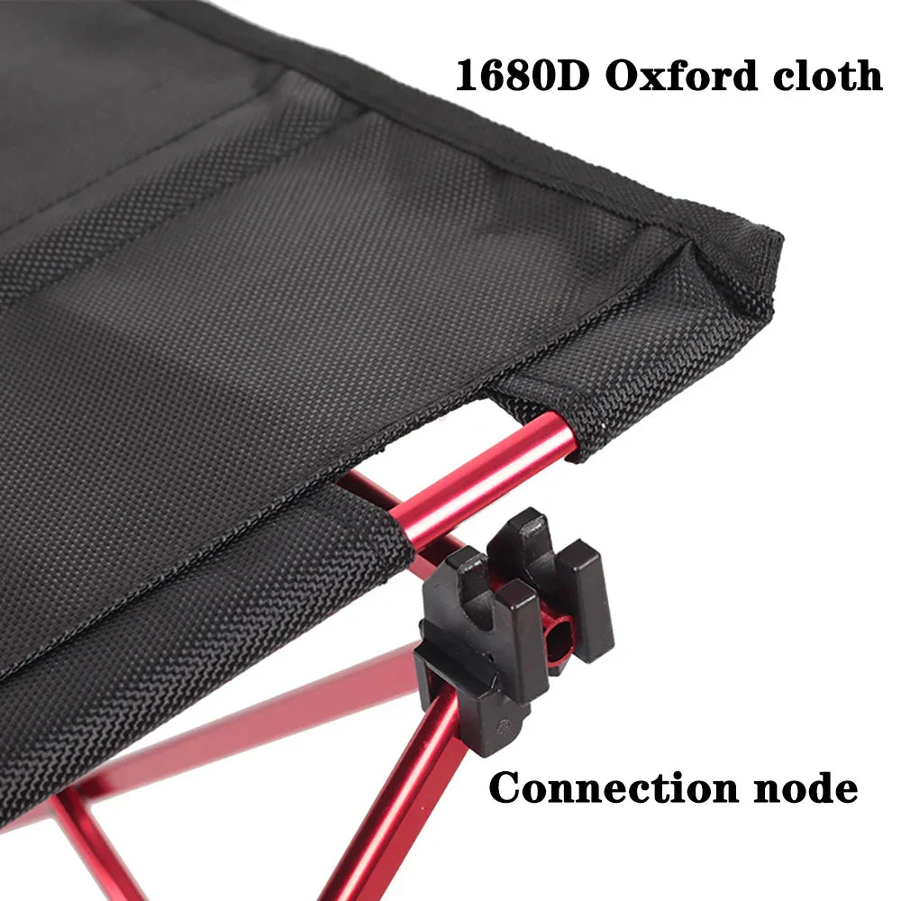 Portable Folding Table Alloy Desk Black