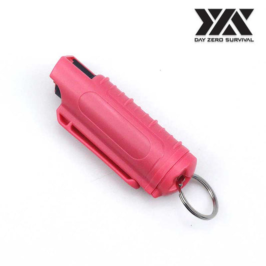 DZS Light Pink Hard Case Max Strength OC Pepper Spray Keychain With Belt Clip