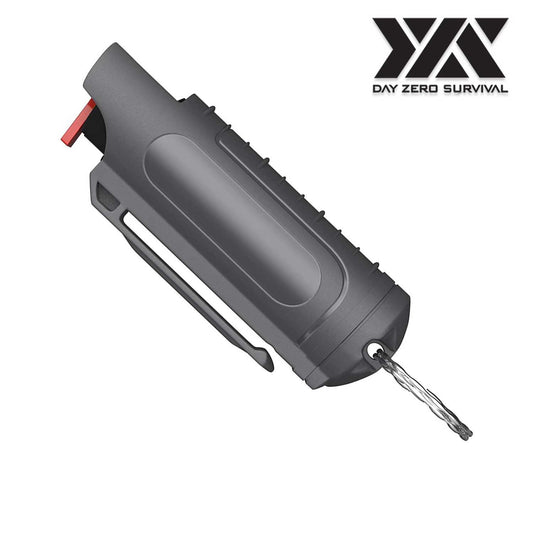 DZS Grey Hard Case Max Strength OC Pepper Spray Keychain With Belt Clip