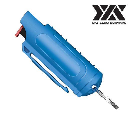 DZS Blue Hard Case Max Strength OC Pepper Spray Keychain With Belt Clip