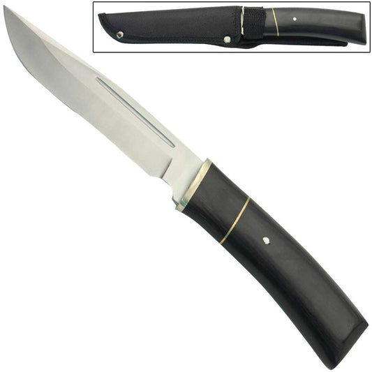 Outdoor Dark Ash Wilderness Hunting Fixed Blade Steel Blade Camping Knife