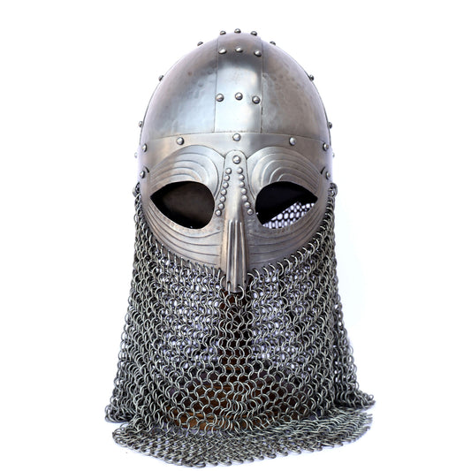 Vendel Viking Steel Helmet Battle Armor with Chainmail