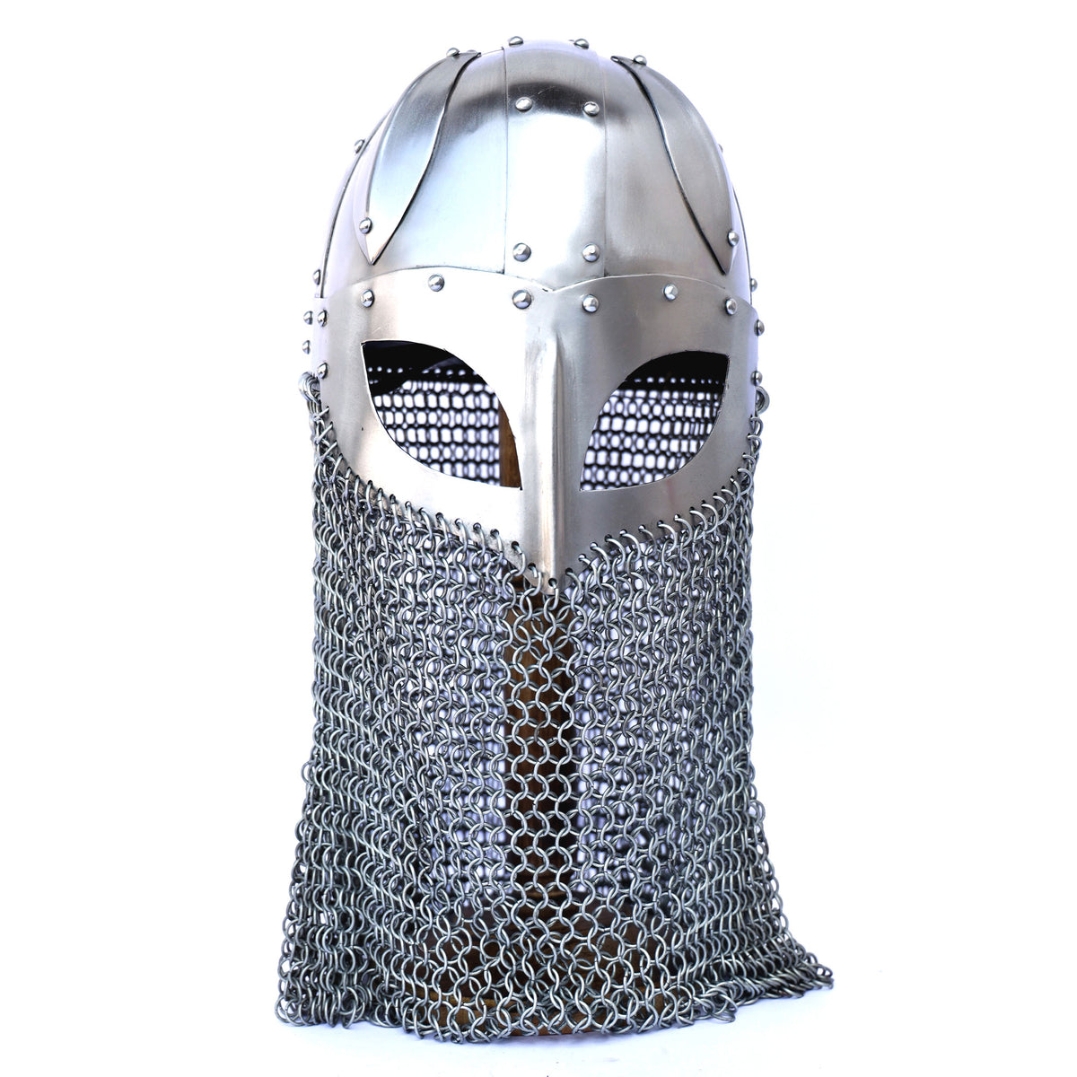 Viking Helmet Battle Armor 18G Steel and Chainmail - TOPHATTER'S ARMORY DEALS