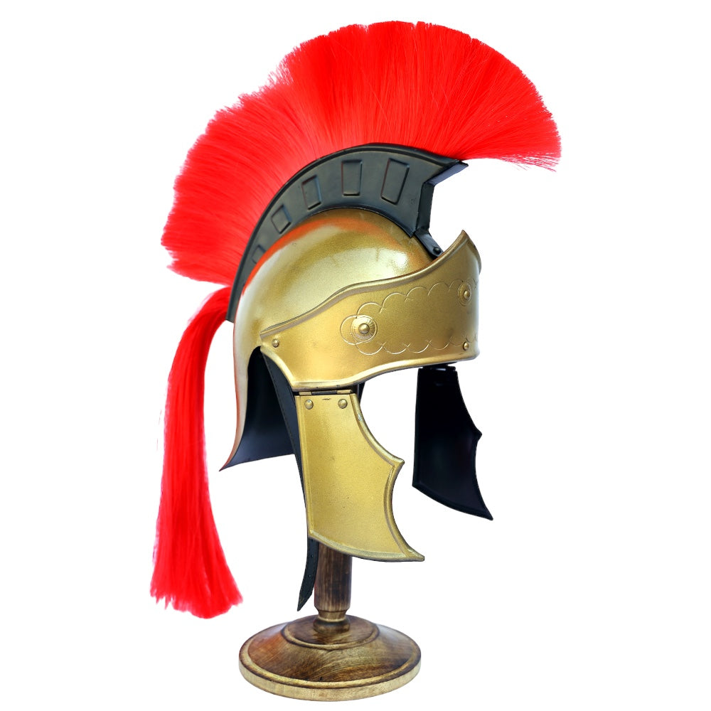 Red Crest Praetorian Roman Centurion Helmet with Plume - TOPHATTER'S ARMORY DEALS