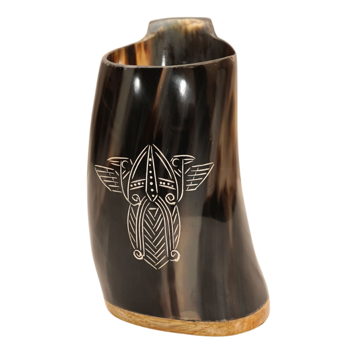 Medieval Inspired Hand Carved Viking Drinking Horn Tankard Mug - TOPHATTER'S ARMORY DEALS