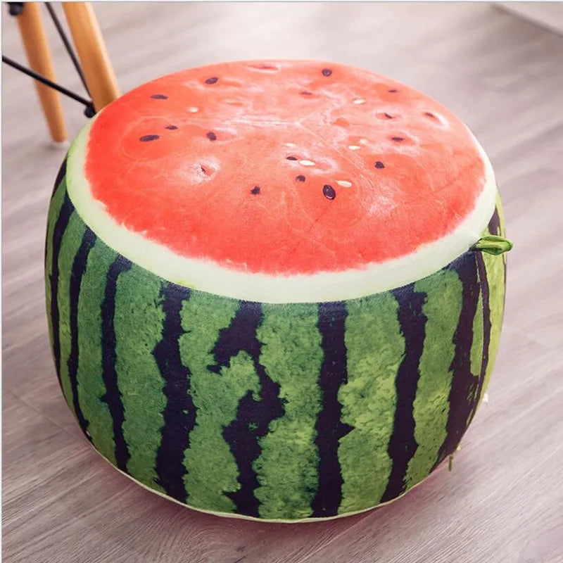 Adorable Watermelon Inflatable Stool for Kids - Portable, Plush, and Fun!