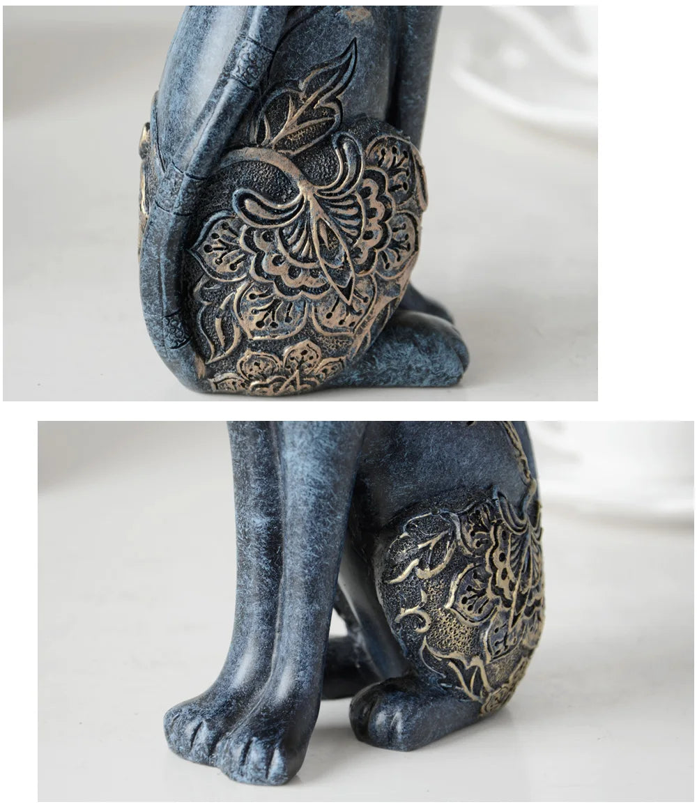 Set of 2 Decorative Resin Cat Statues for Home Decor & Creative Wedding Gifts