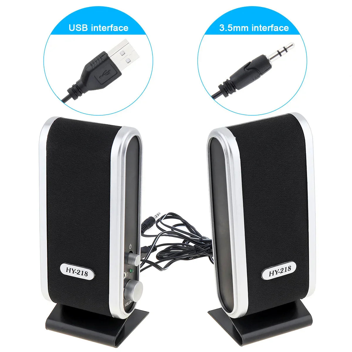 6W USB Wired Stereo Speakers for PC Laptop (White)