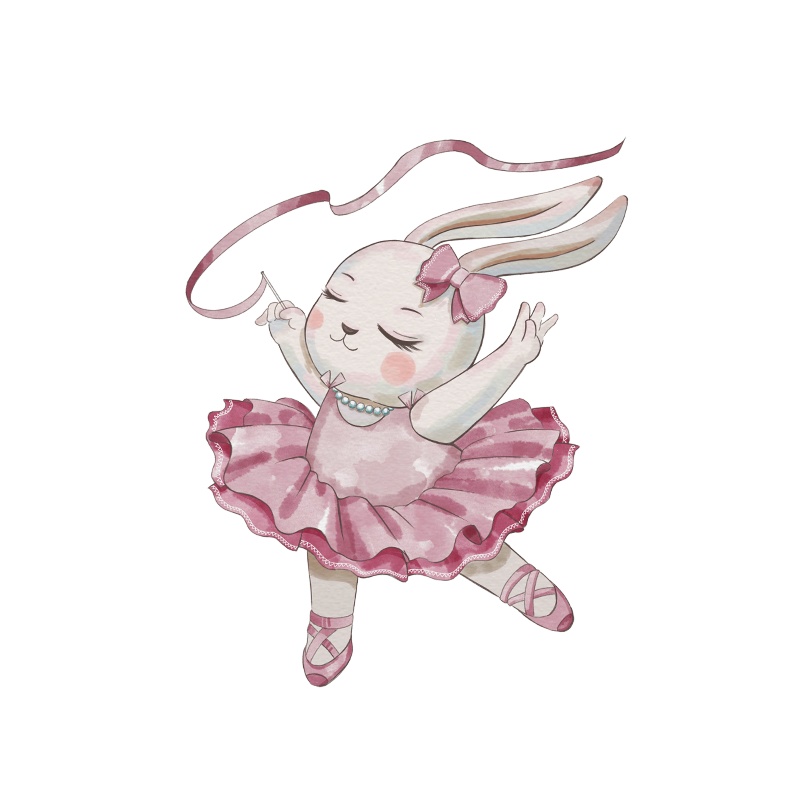 Baby Room Cute Ballet Bunny Wall Stickers