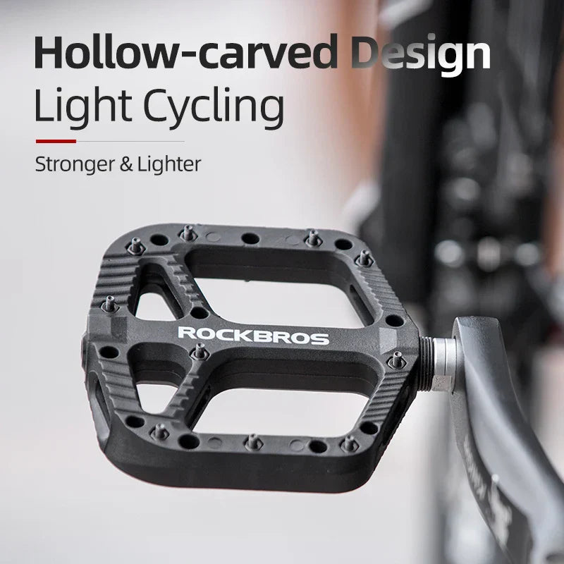 Ultralight Flat Platform Bicycle Pedals Nylon Composite Black
