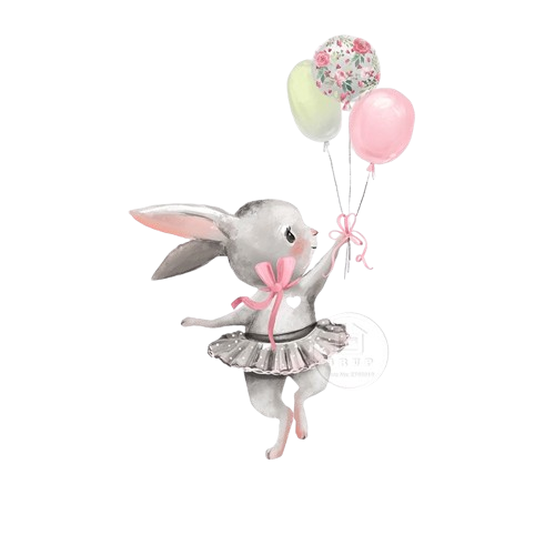 Baby Room Cute Ballet Bunny Wall Stickers