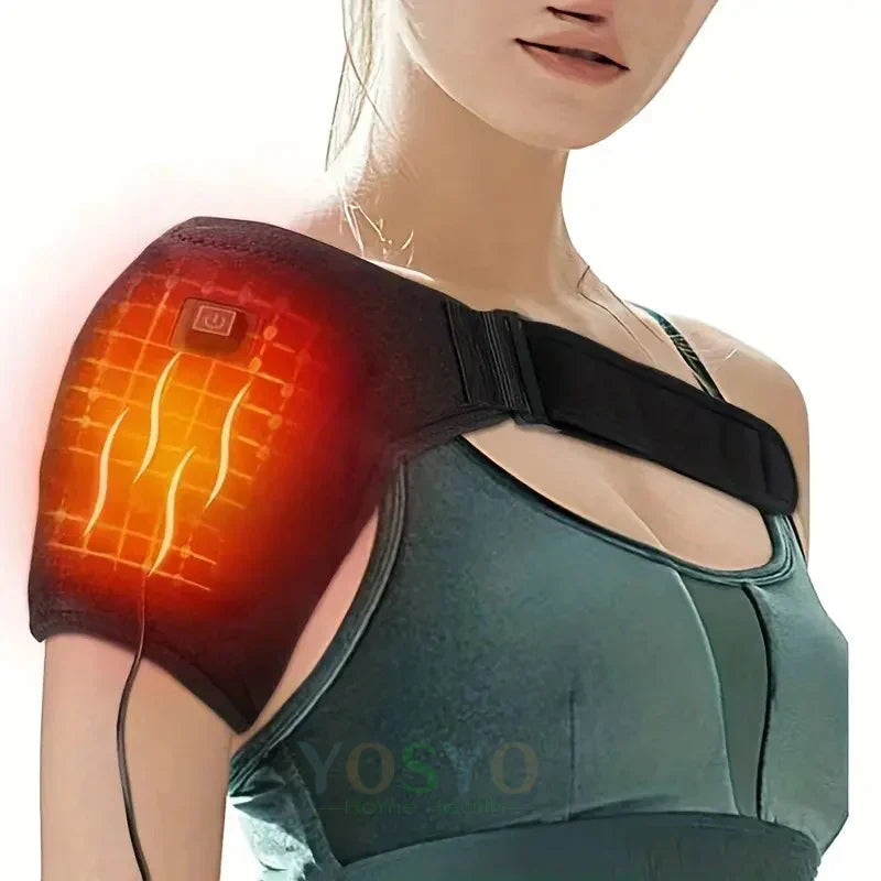 USB Heating Shoulder Support Belt Black