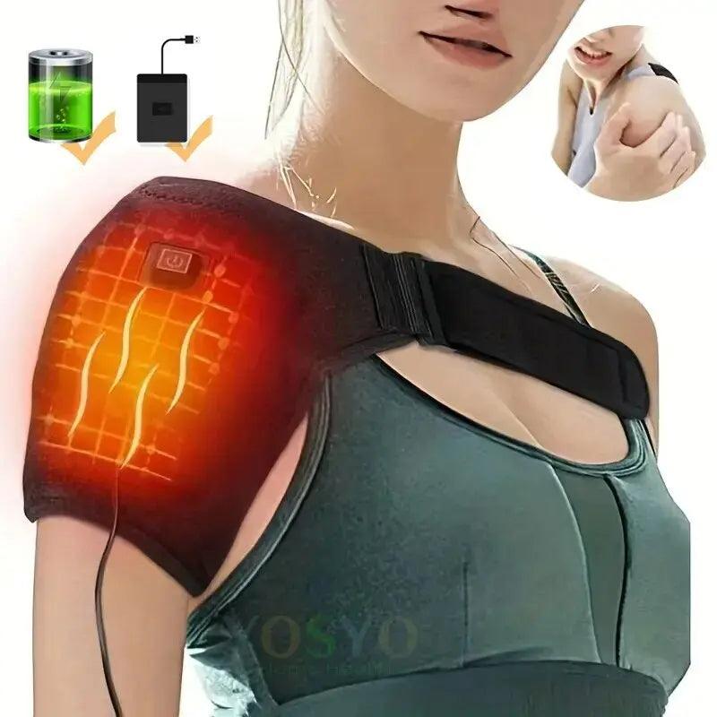 USB Heating Shoulder Support Belt Black