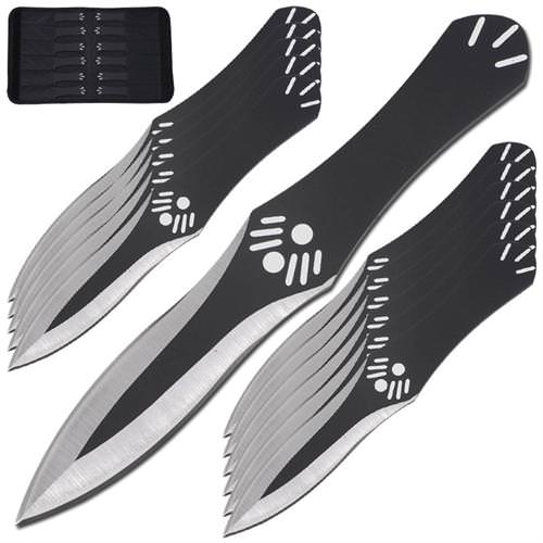3 Pcs Heavy Duty Aerodynamic Design Throwing Knives Set Black - TOPHATTER'S ARMORY DEALS