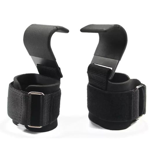 PowerLift Hook Grips with Wrist Wraps & Hand-Bar Straps