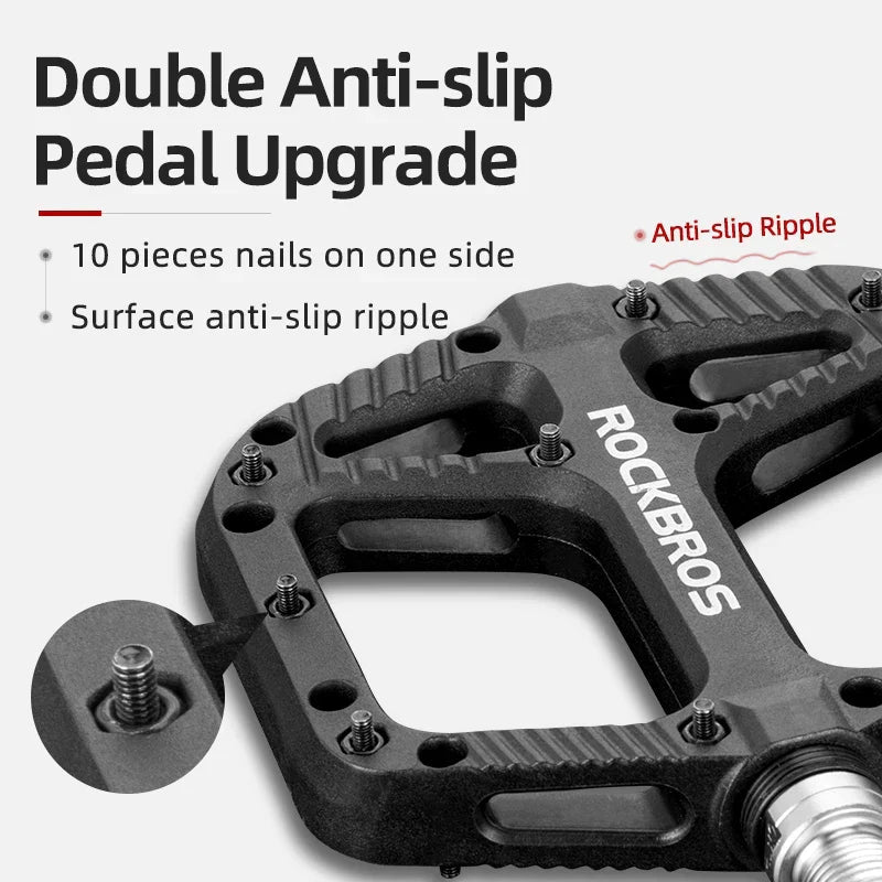 Ultralight Flat Platform Bicycle Pedals Nylon Composite Black
