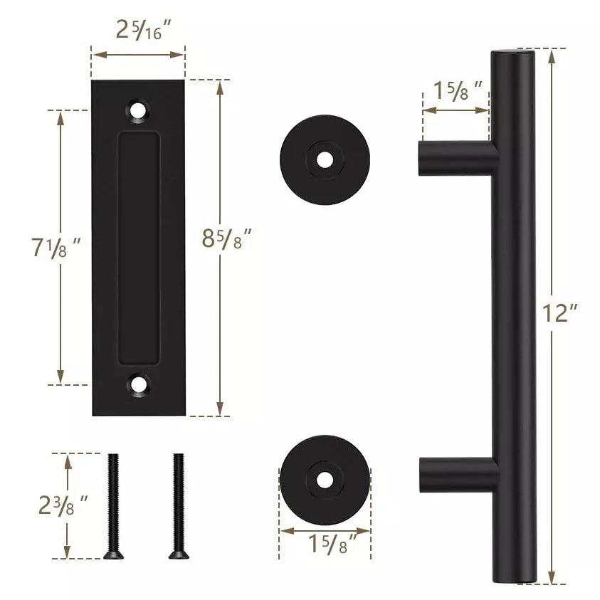 12-Inch Sliding Barn Door Handle Pull