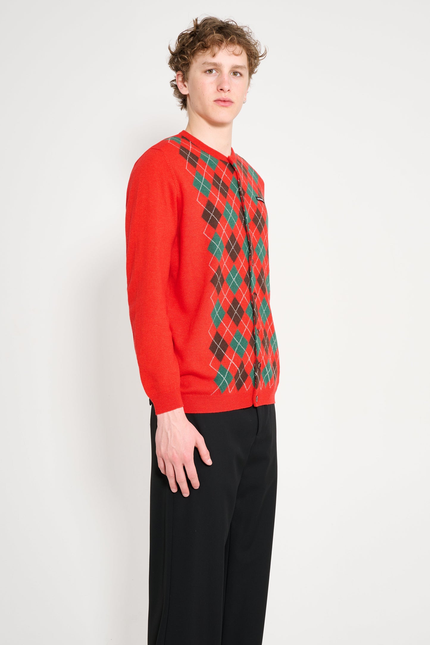 Hodakova Argyle Cardigan Red / Green