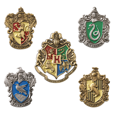 Harry Potter - Official Hogwarts House Pins Collection & Display Case