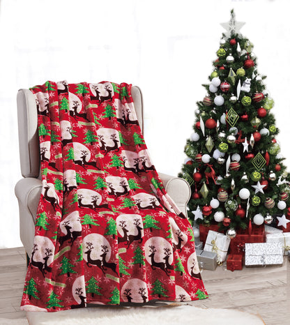 Christmas Blanket Cozy Festive Holiday Throw Blanket 50" x 60"