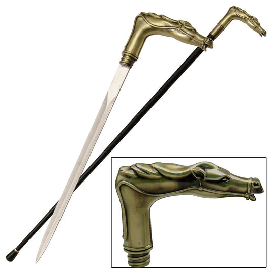 Horse Head Walking Cane Sword