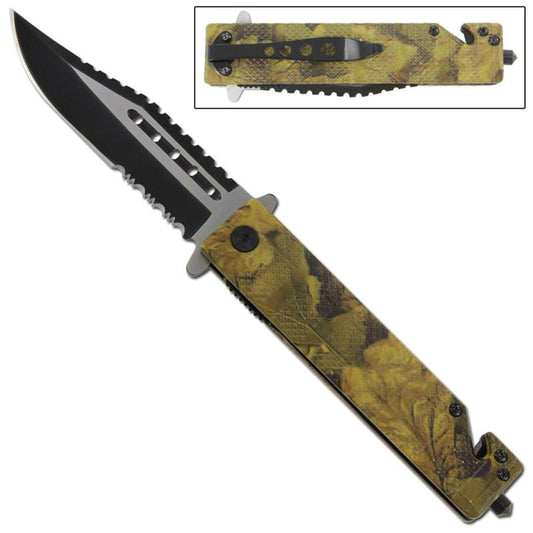 Hunters Rush Real Tree Camo Spring Assist Knife