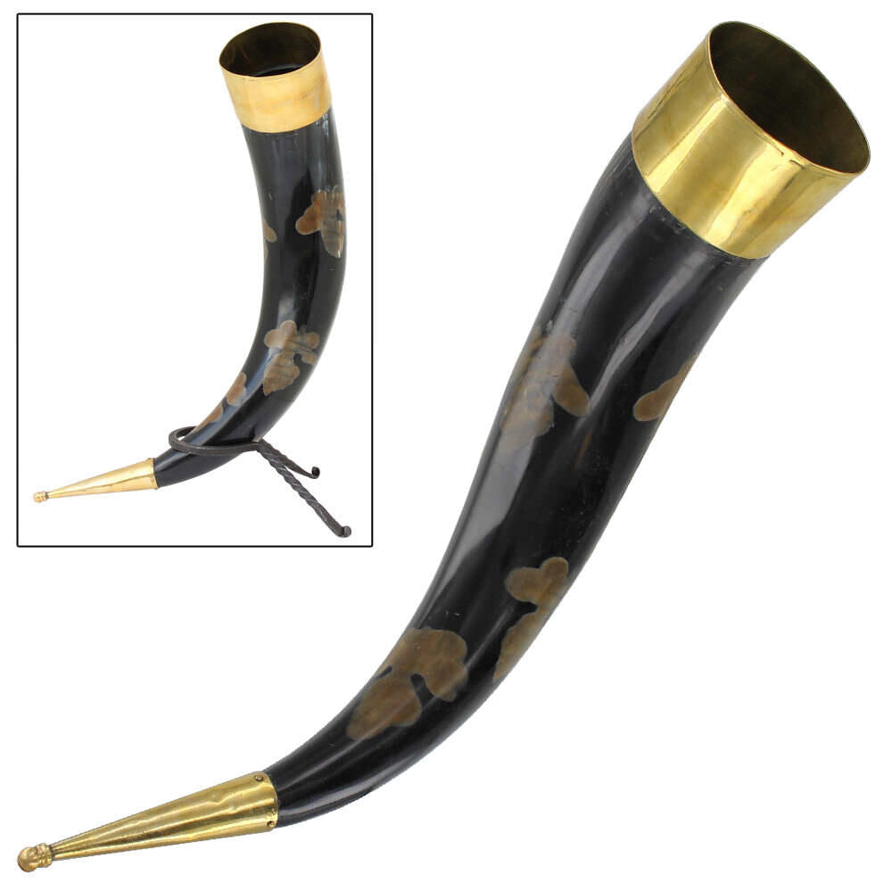 Polished Horn of The Dammed Medieval Drinking Beer Bovine Horn with Rack
