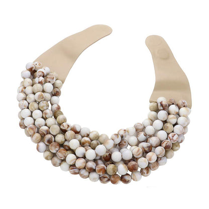 Chunky Multi-Strand Beaded Necklace with Magnetic Clasp