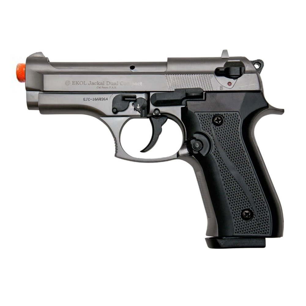 Jackal Compact Fume Finish - Full Auto Front Firing Blank Pistol Gun - TOPHATTER'S ARMORY DEALS
