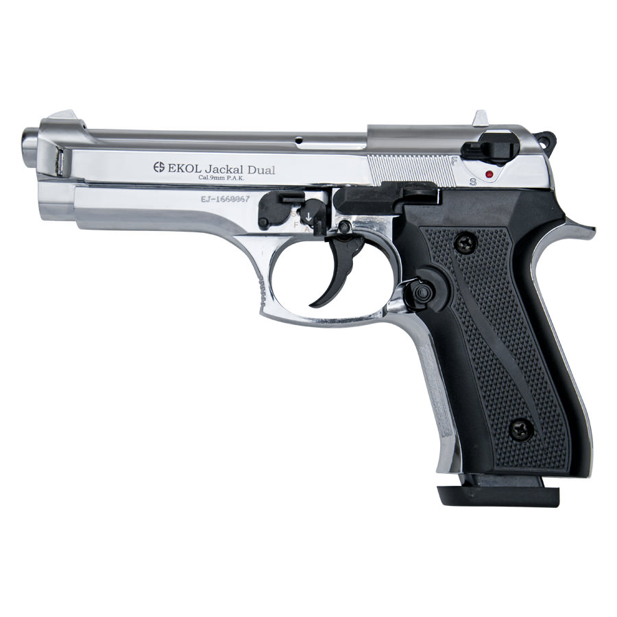 Jackal Full Automatic Blank Firing Machine Gun Chrome Finish