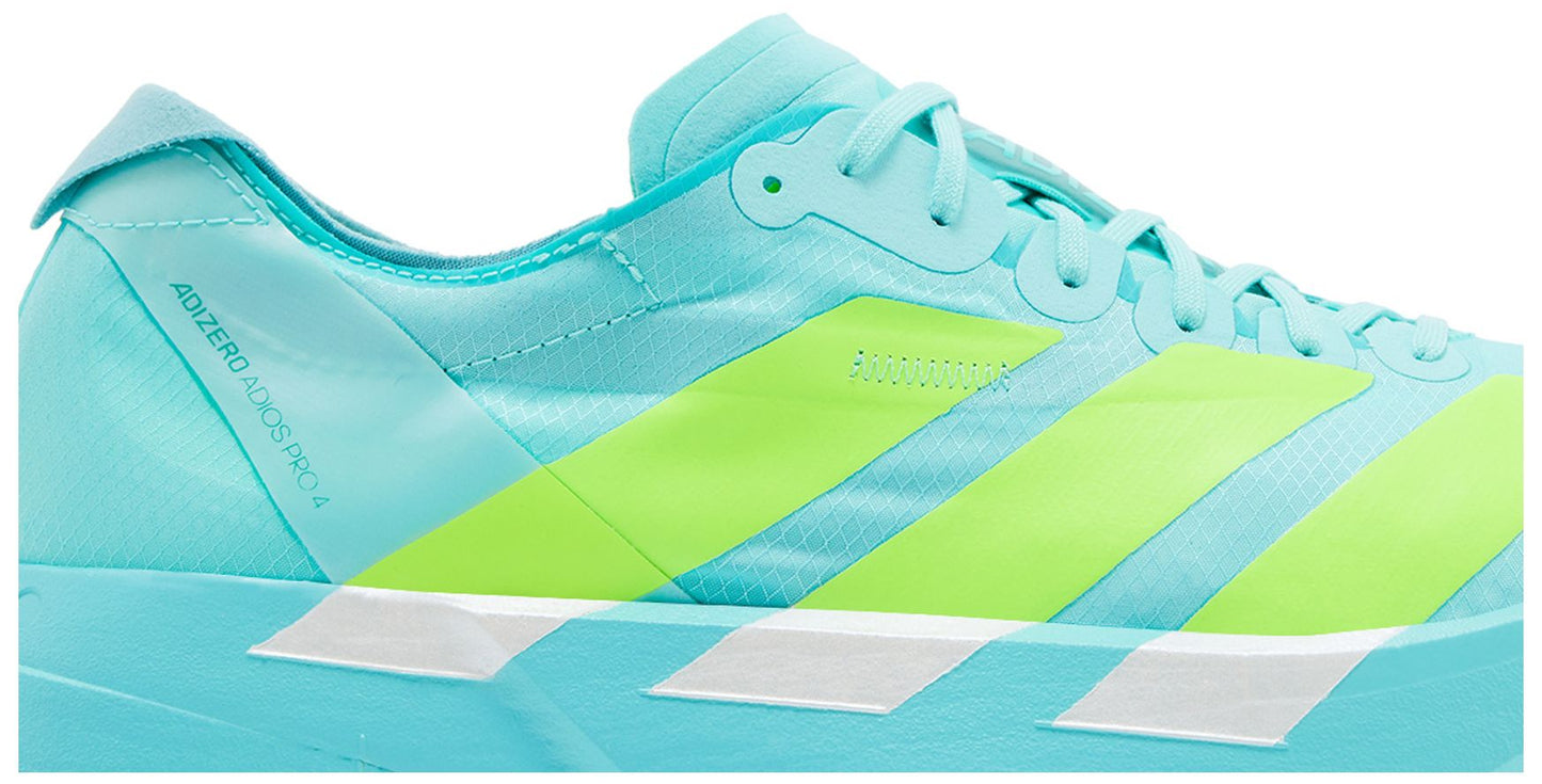 [JR1251] Mens adidas Adizero Adios Pro 4 'Flash Aqua Lucid Lemon'