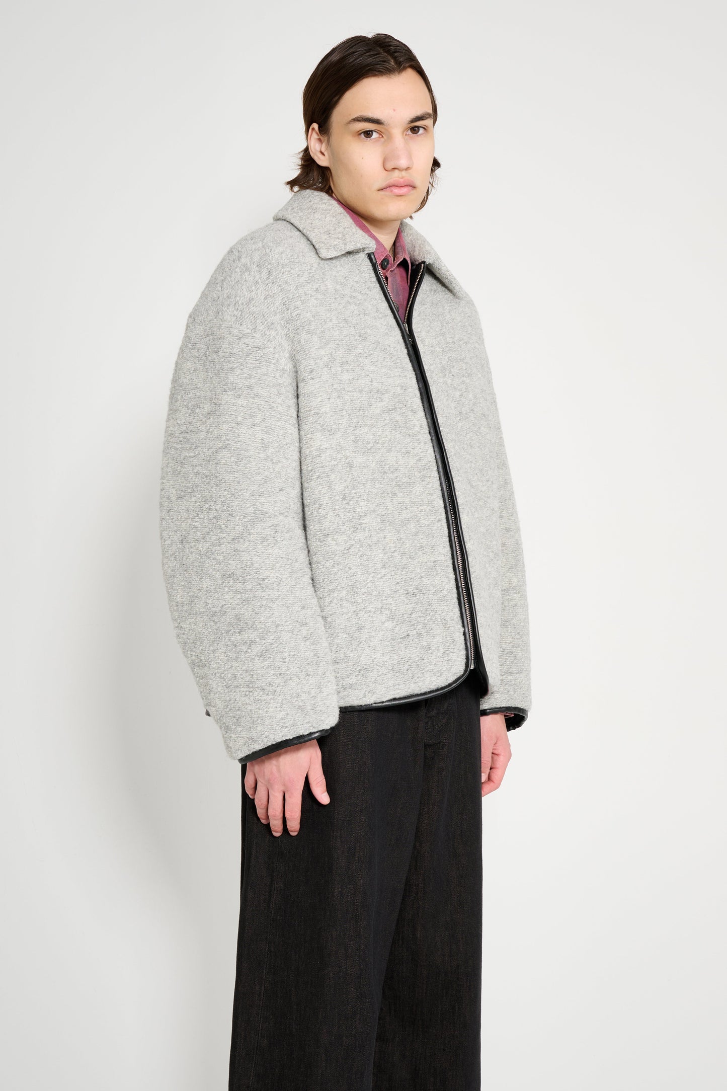 JW Anderson Contrast Trim Casual Jacket Grey Melange