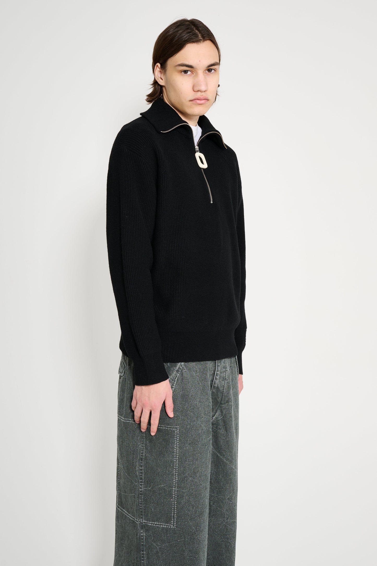 JW Anderson Half Zip Jumper Black