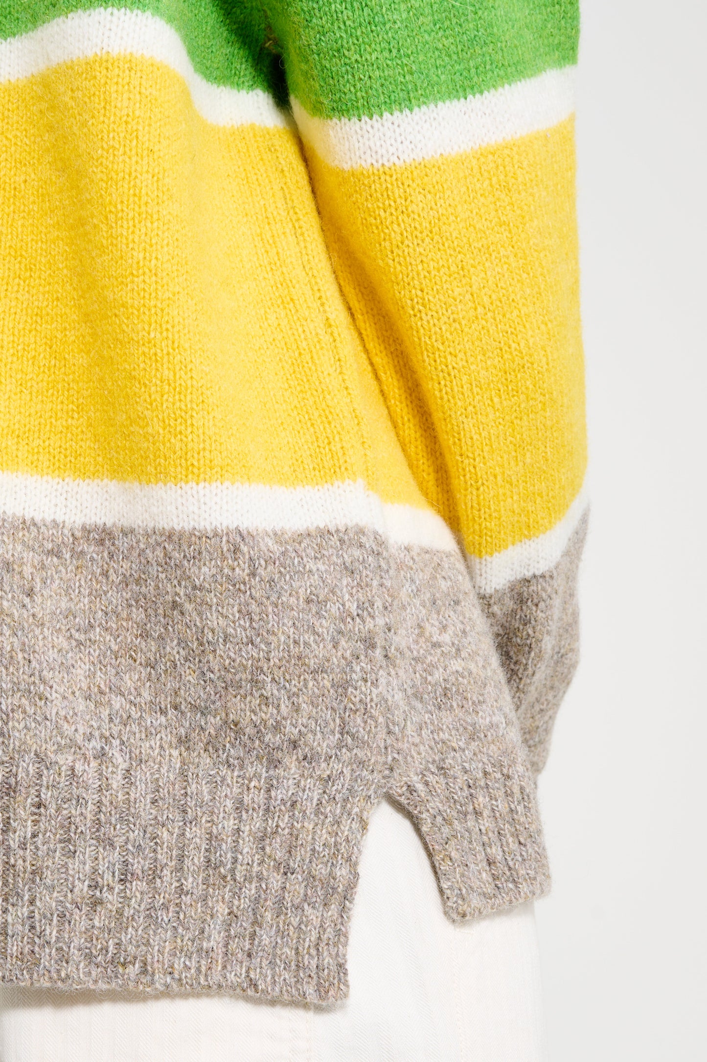 JW Anderson Stripe Crew Neck Jumper Beige Melange