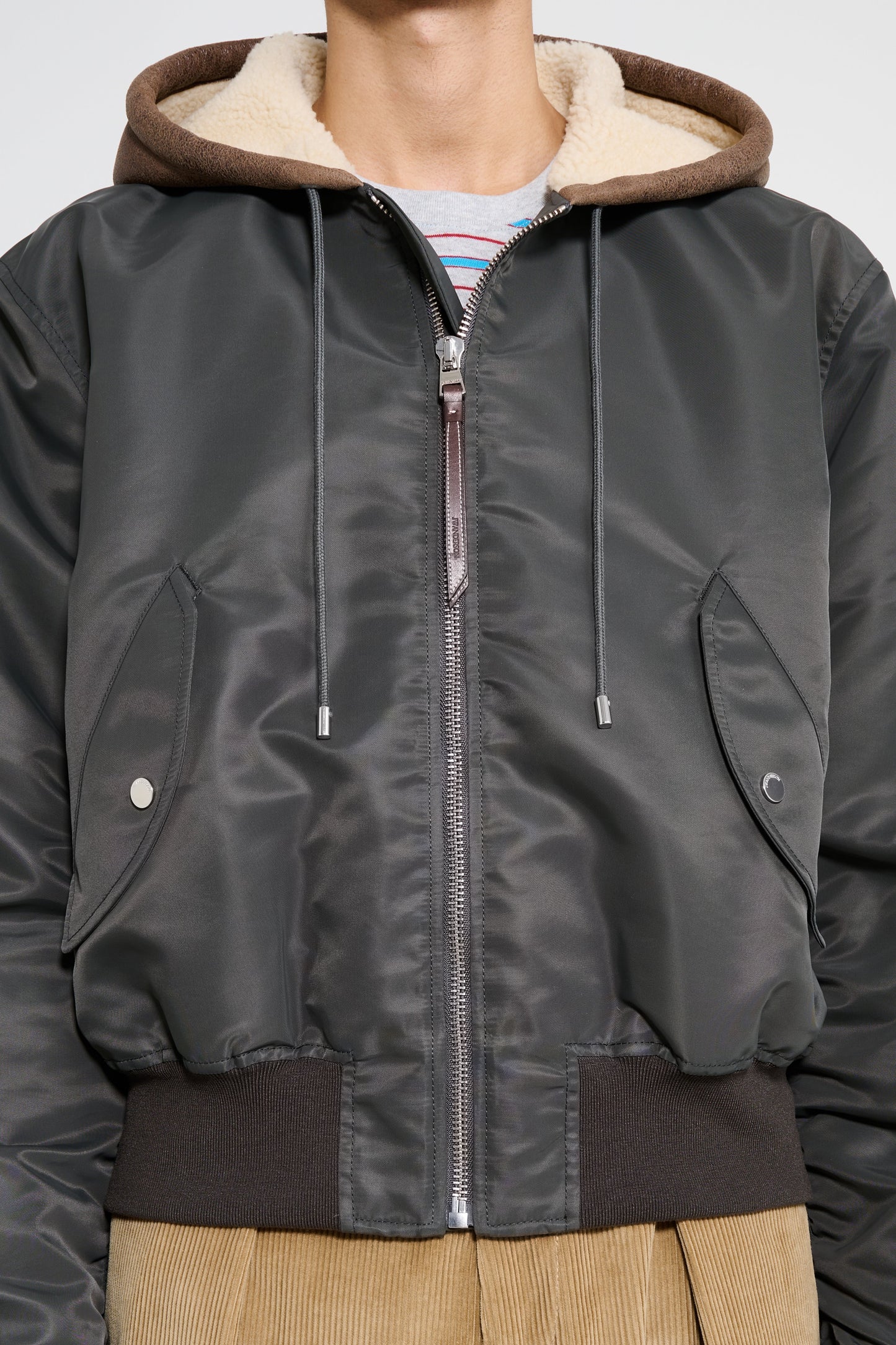 JW Anderson Hooded Bomber Jacket Dark Khaki