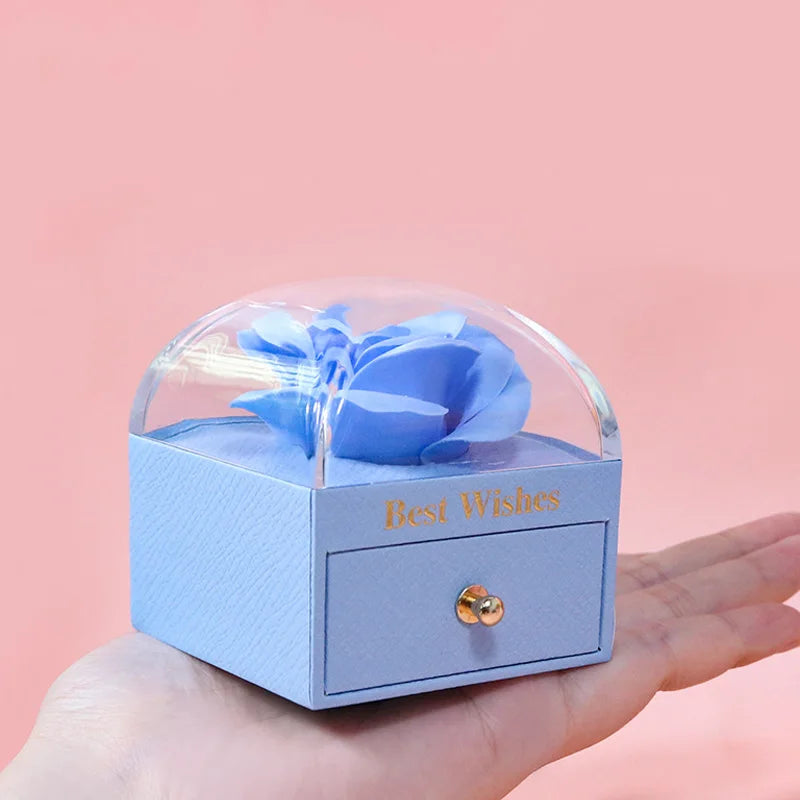 Jewelry Storage Box Rose Macaron Color Display Case