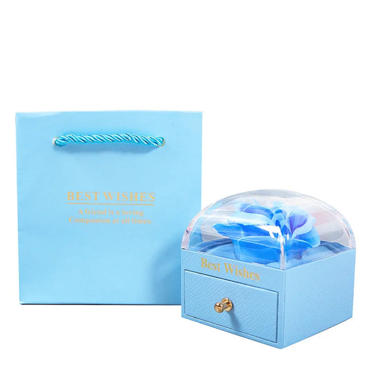 Jewelry Storage Box Rose Macaron Color Display Case