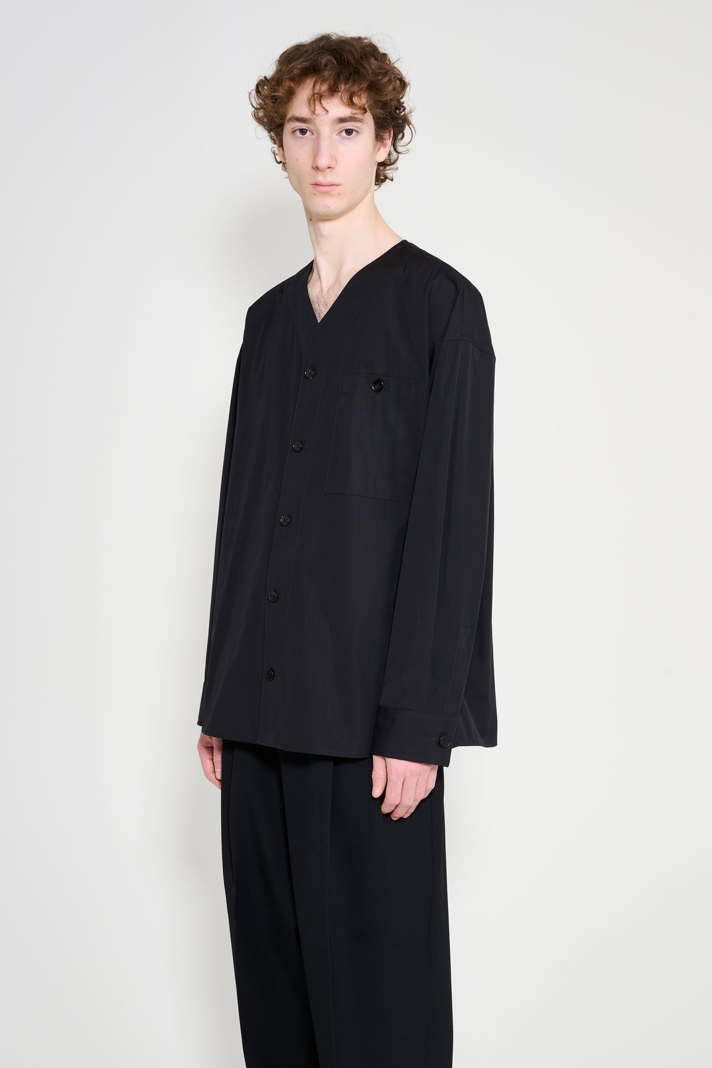 Jil Sander+ Collarless Shirt Black