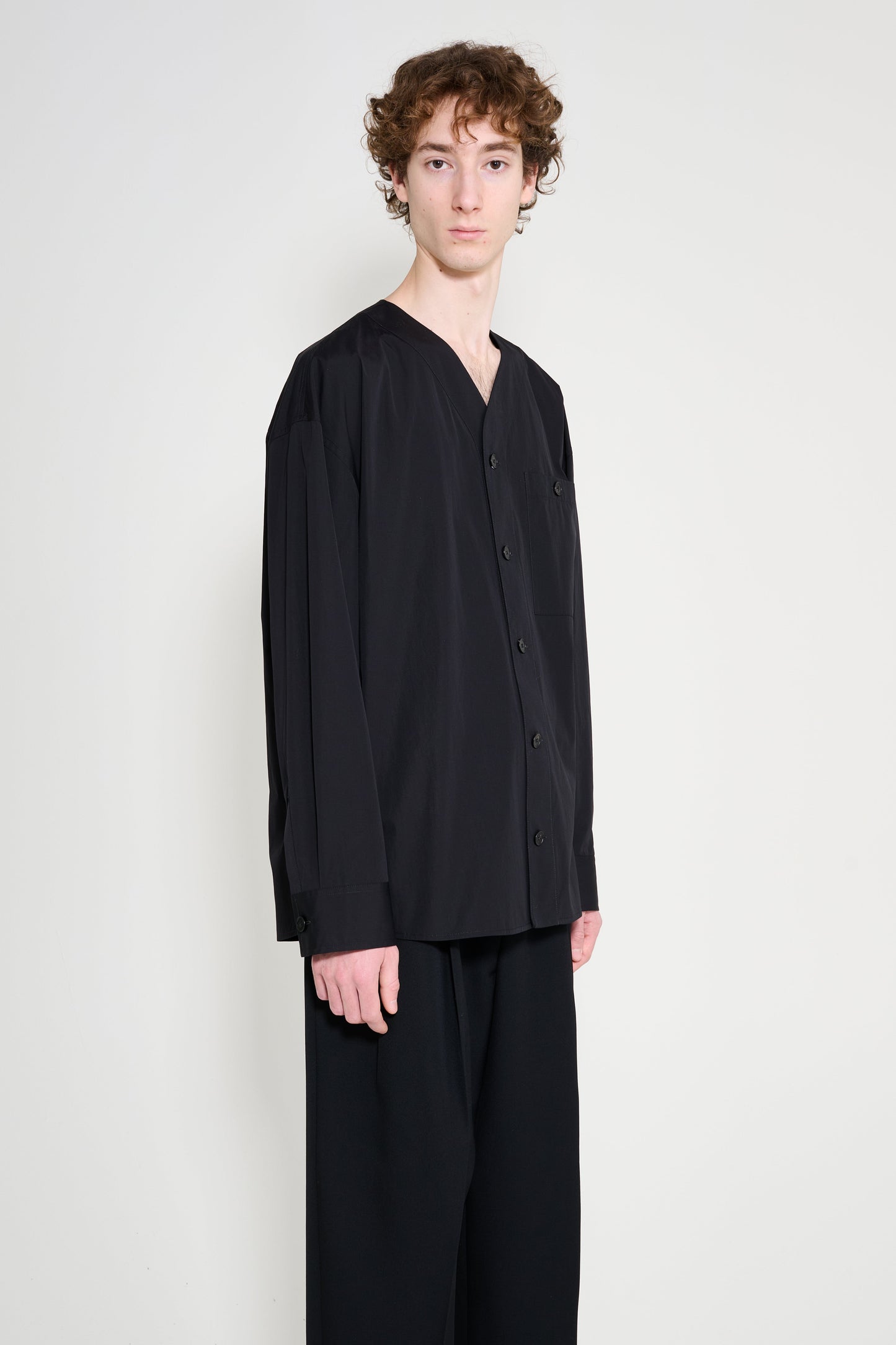 Jil Sander+ Collarless Shirt Black