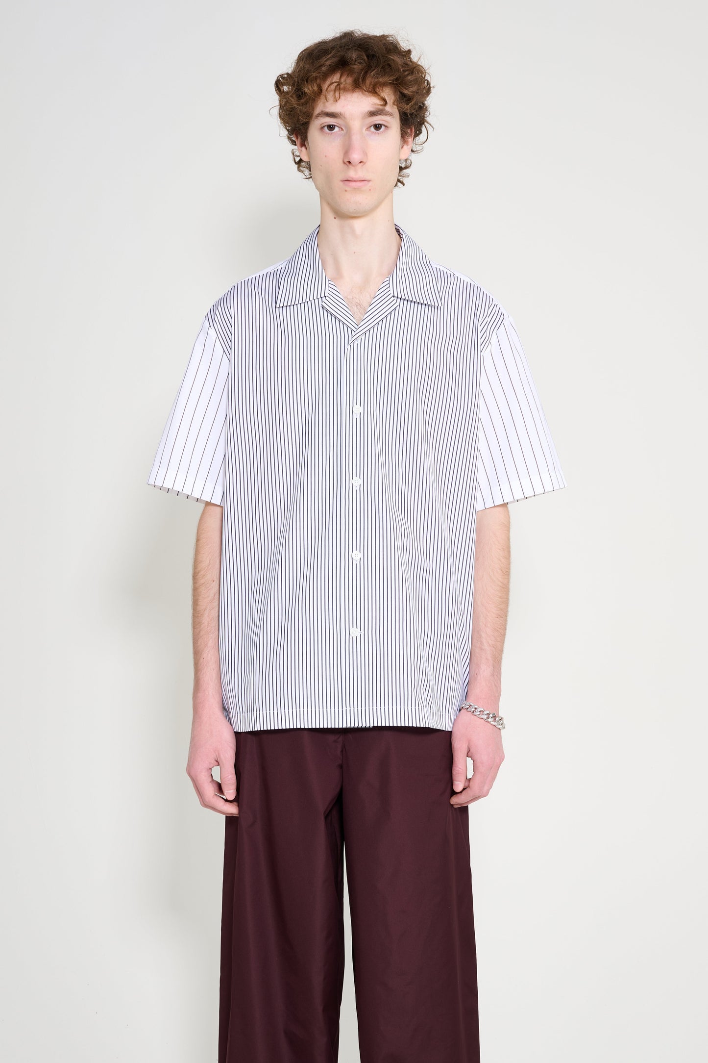 Jil Sander Short Sleeve Stripe Shirt White / Black