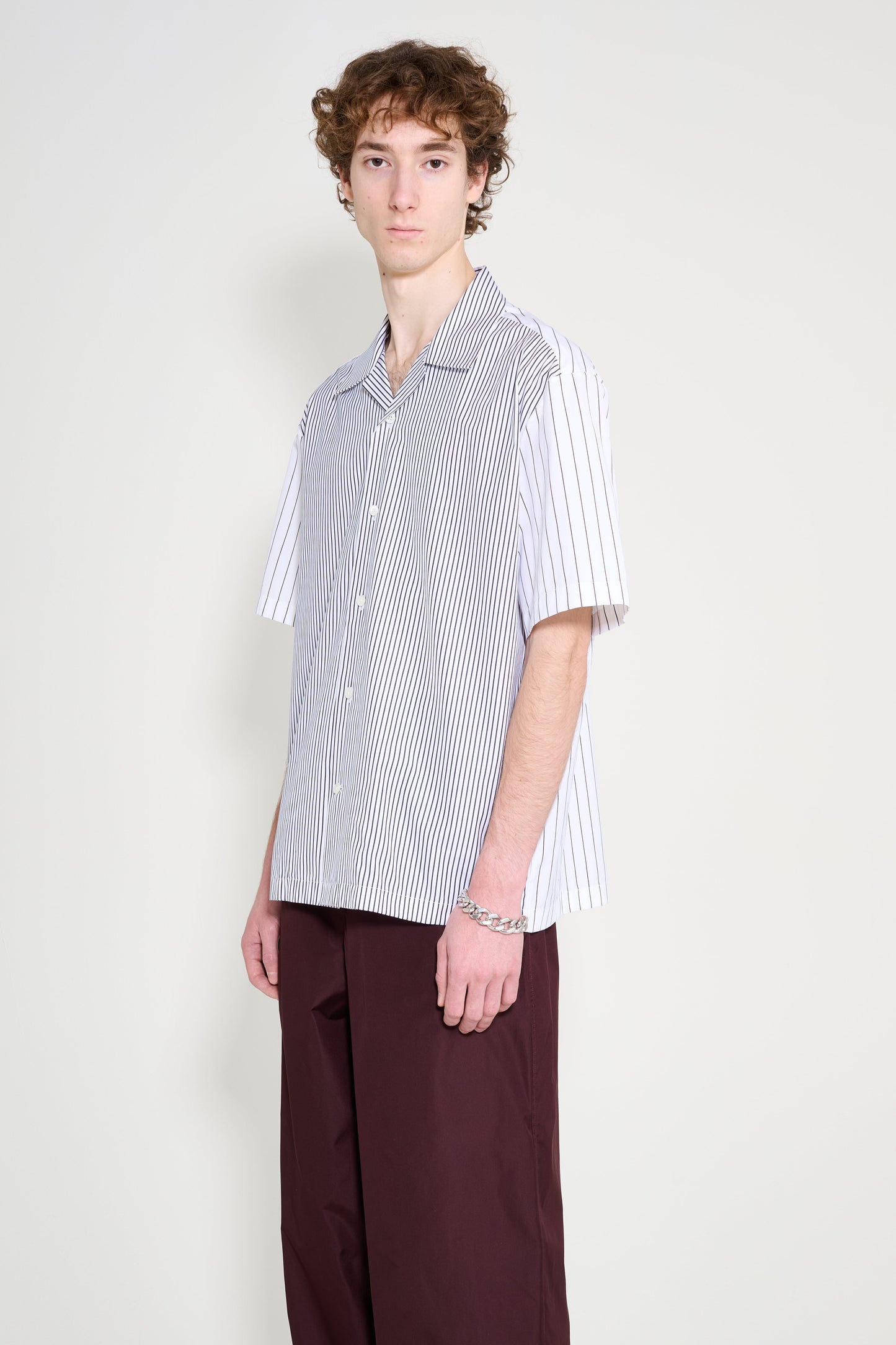 Jil Sander Short Sleeve Stripe Shirt White / Black