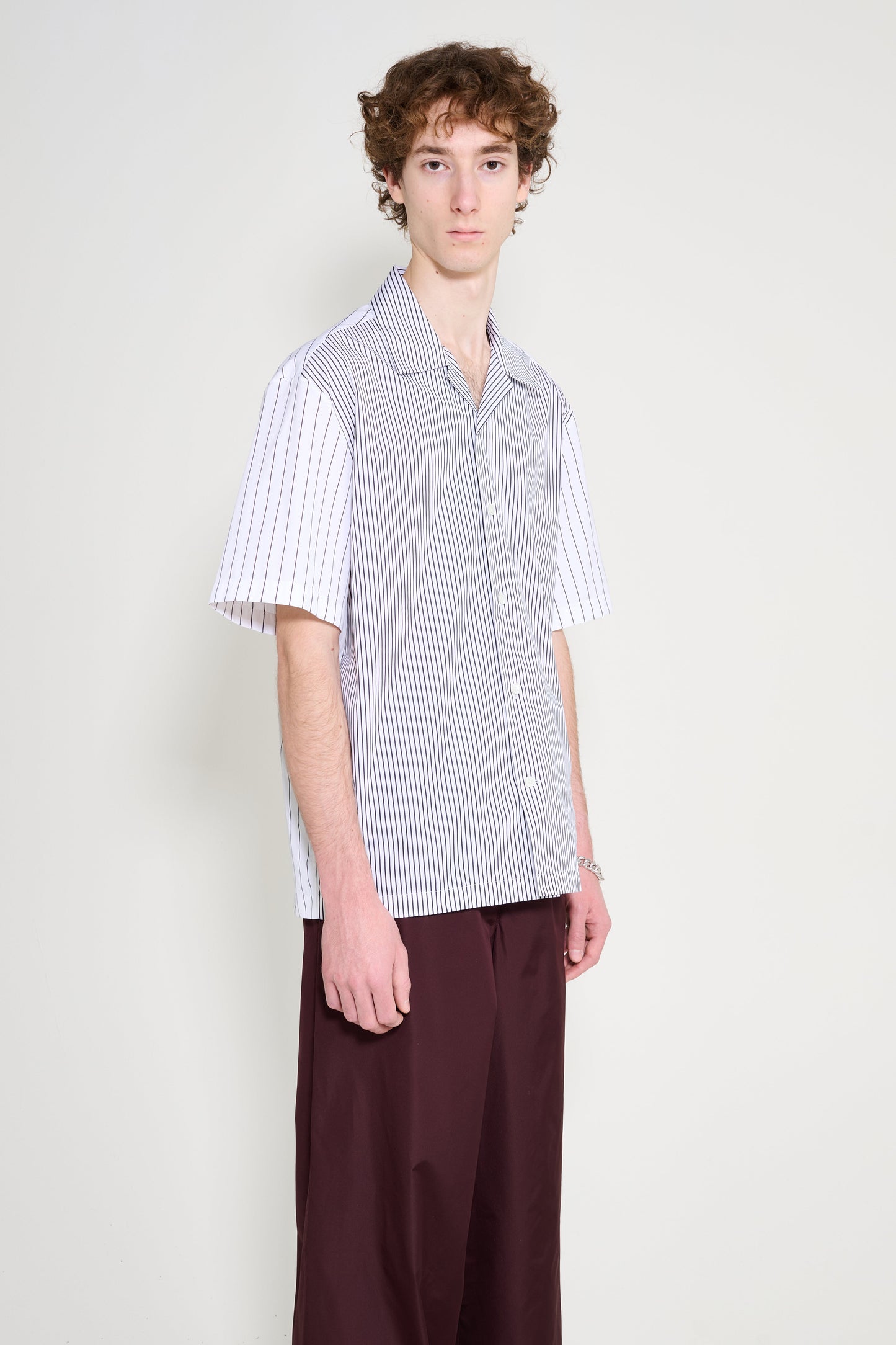 Jil Sander Short Sleeve Stripe Shirt White / Black